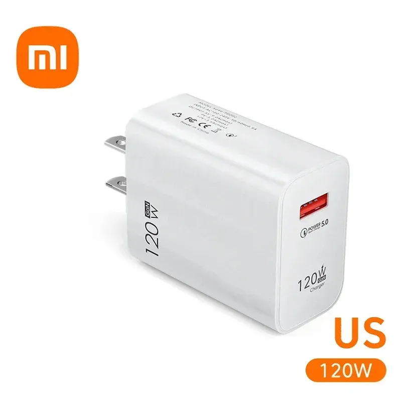 Xiaomi 120W Super Fast Charger 6A Cable USB 5.0 Type-C USB Turbo Charging Cable 120W MAX Fast Charging EU/US/UK iPhone Android