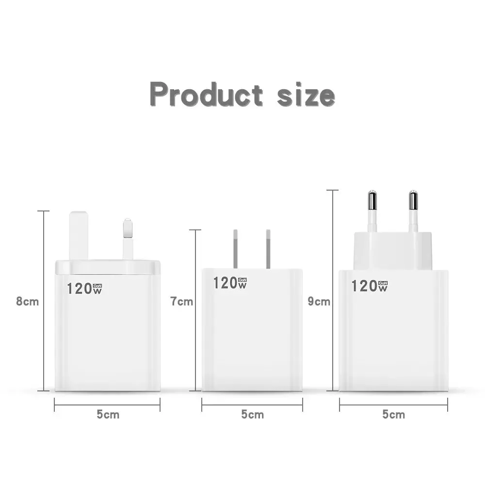 Xiaomi 120W Super Fast Charger 6A Cable USB 5.0 Type-C USB Turbo Charging Cable 120W MAX Fast Charging EU/US/UK iPhone Android