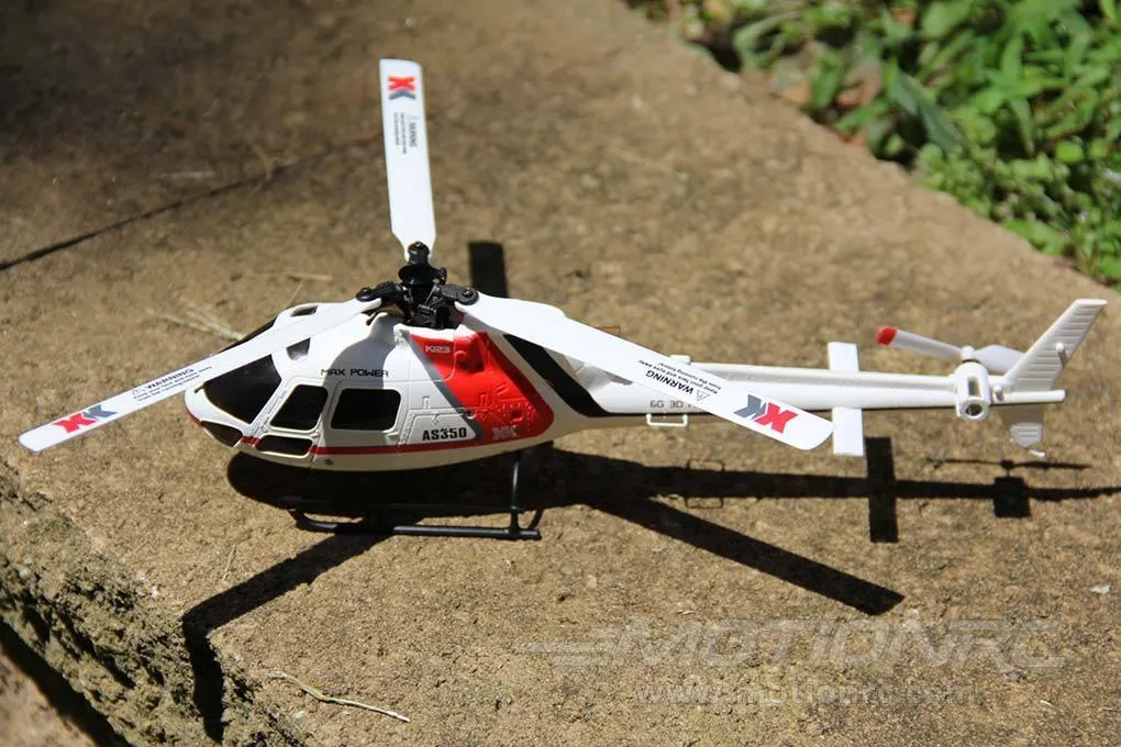 XK K123 Red and White 120 Size Gyro Stabilized Helicopter - RTF