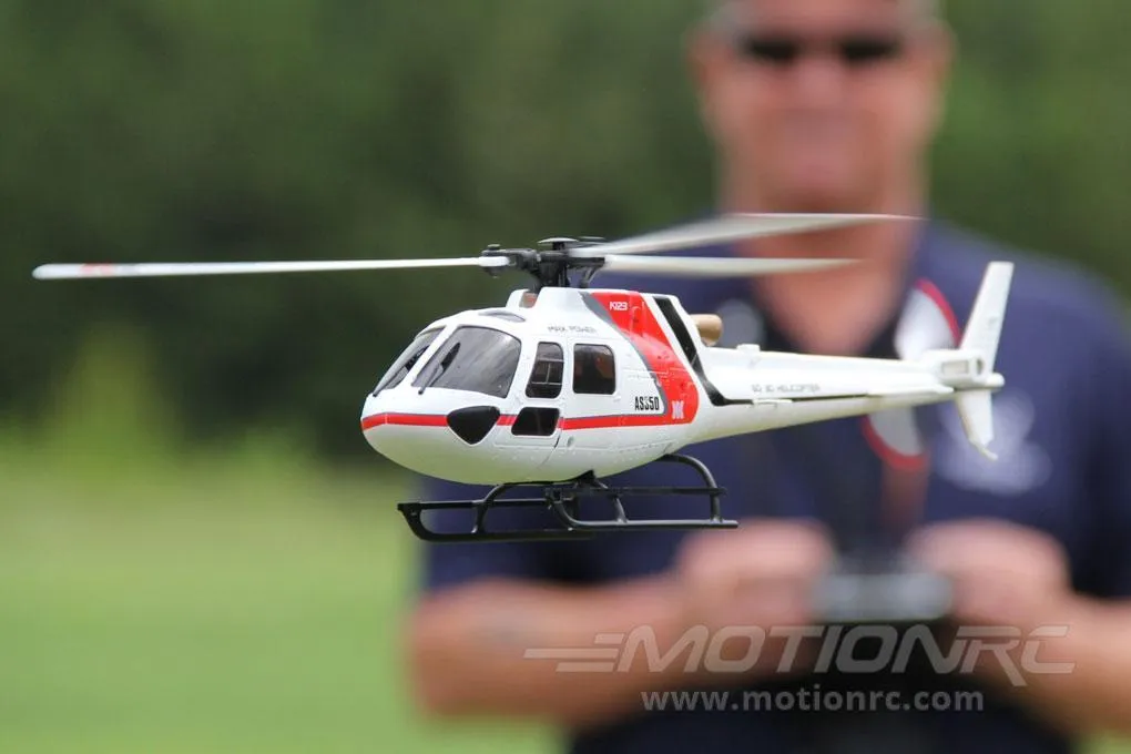 XK K123 Red and White 120 Size Gyro Stabilized Helicopter - RTF