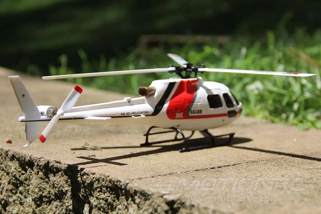 XK K123 Red and White 120 Size Gyro Stabilized Helicopter - RTF