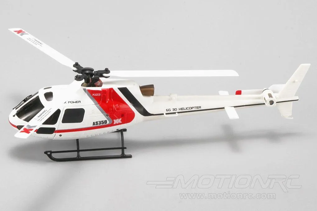 XK K123 Red and White 120 Size Gyro Stabilized Helicopter - RTF