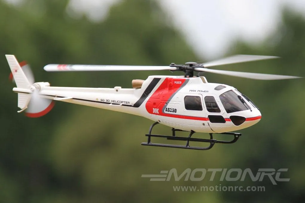 XK K123 Red and White 120 Size Gyro Stabilized Helicopter - RTF