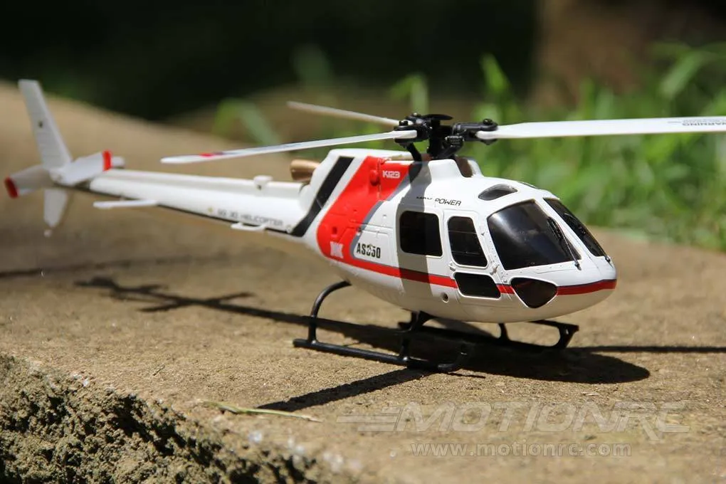 XK K123 Red and White 120 Size Gyro Stabilized Helicopter - RTF