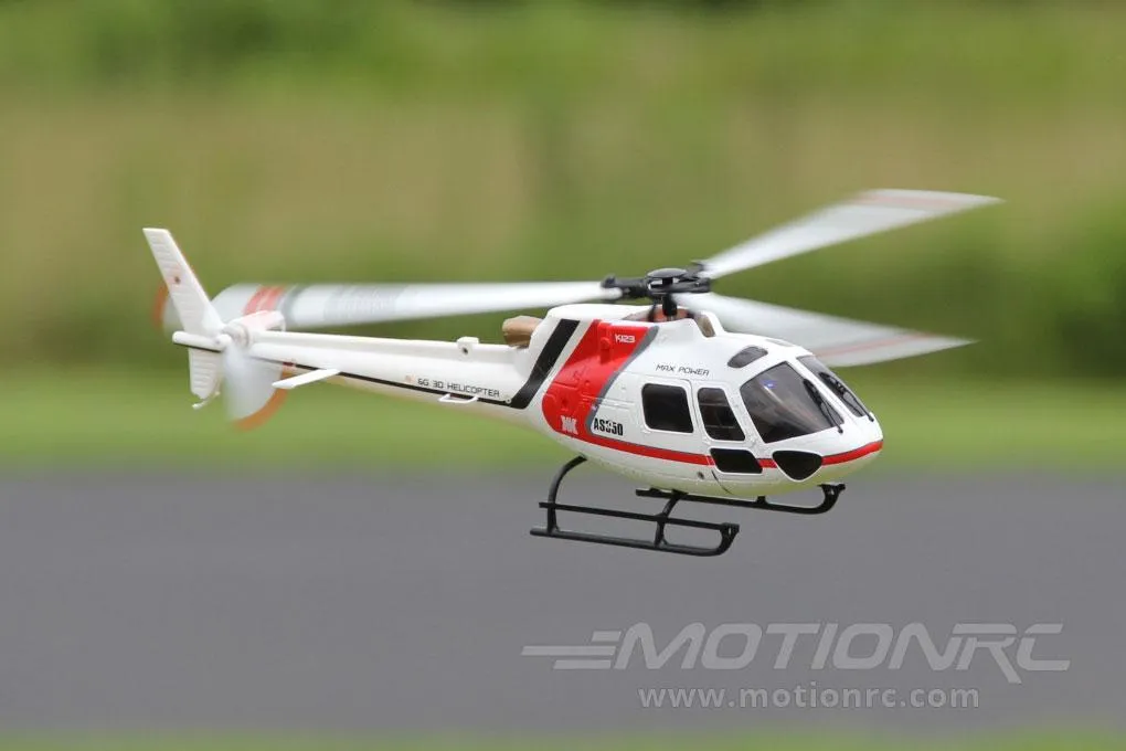 XK K123 Red and White 120 Size Gyro Stabilized Helicopter - RTF