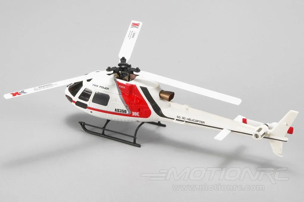 XK K123 Red and White 120 Size Gyro Stabilized Helicopter - RTF