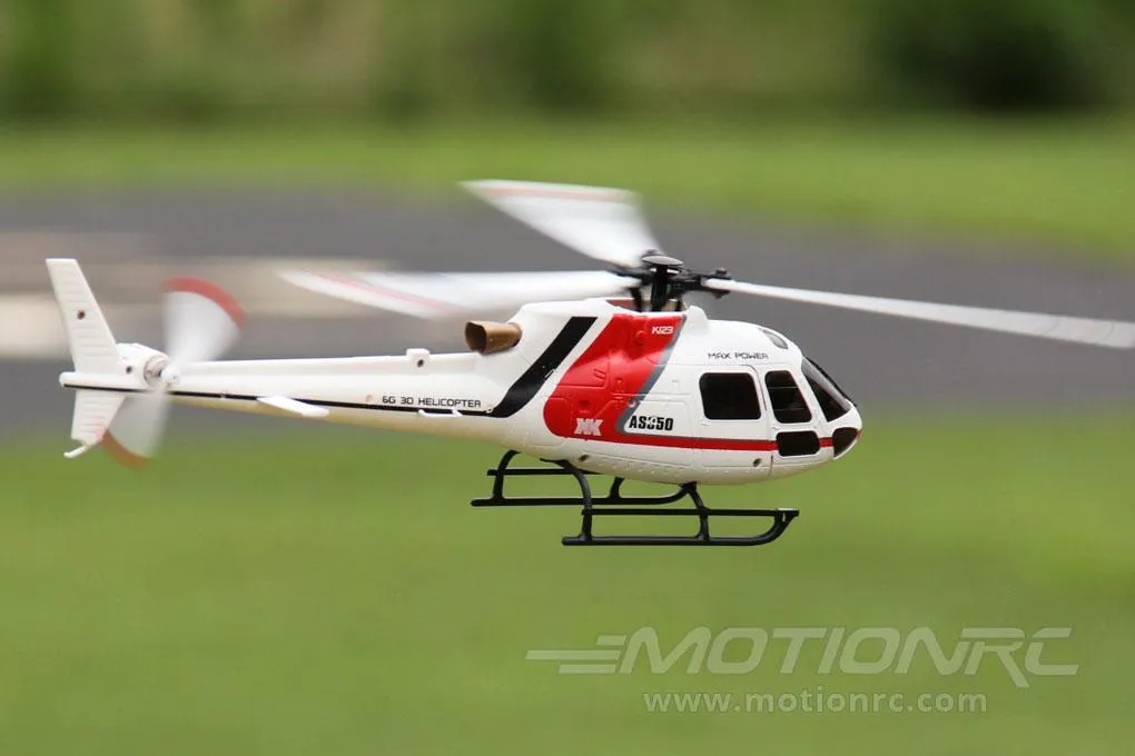 XK K123 Red and White 120 Size Gyro Stabilized Helicopter - RTF