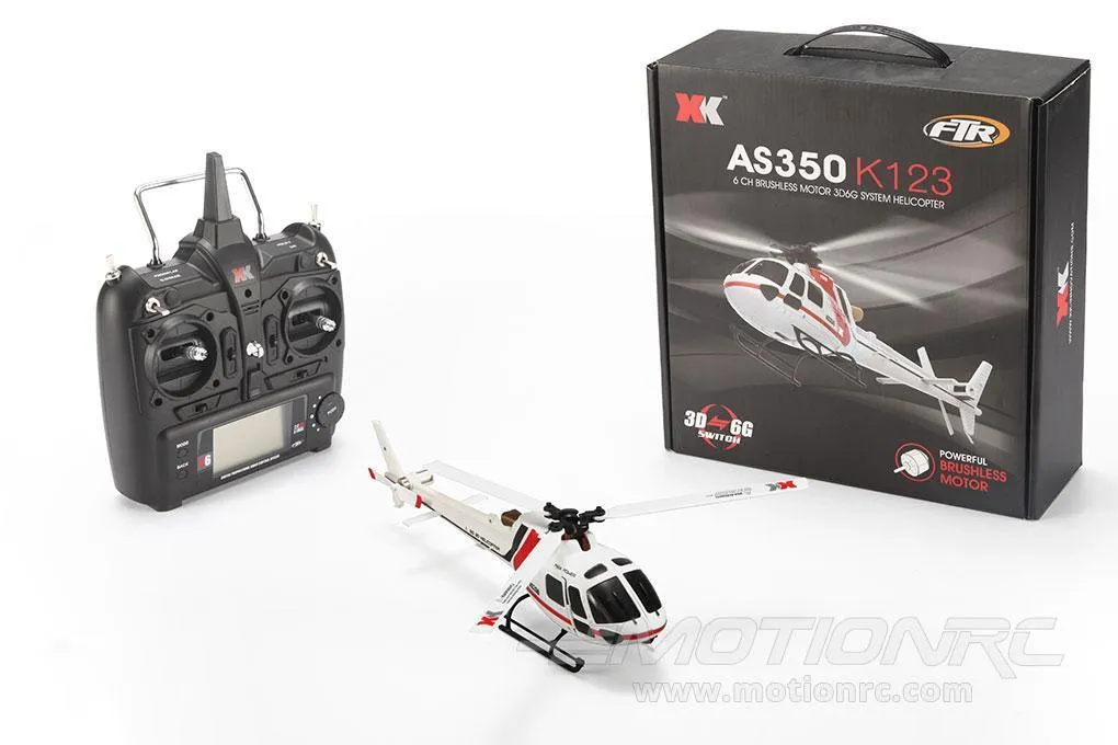 XK K123 Red and White 120 Size Gyro Stabilized Helicopter - RTF