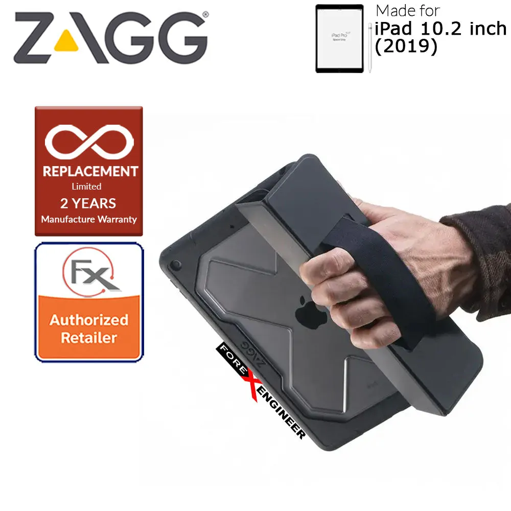 ZAGG Rugged Messenger Case for iPad 10.2 inch ( 7th - 8th - 9th Gen ) ( 2019 - 2021 ) with The snap-on screen protector ( Black ) ( Barcode : 840056113213 )