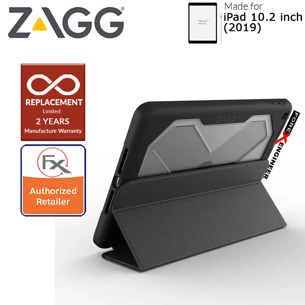 ZAGG Rugged Messenger Case for iPad 10.2 inch ( 7th - 8th - 9th Gen ) ( 2019 - 2021 ) with The snap-on screen protector ( Black ) ( Barcode : 840056113213 )