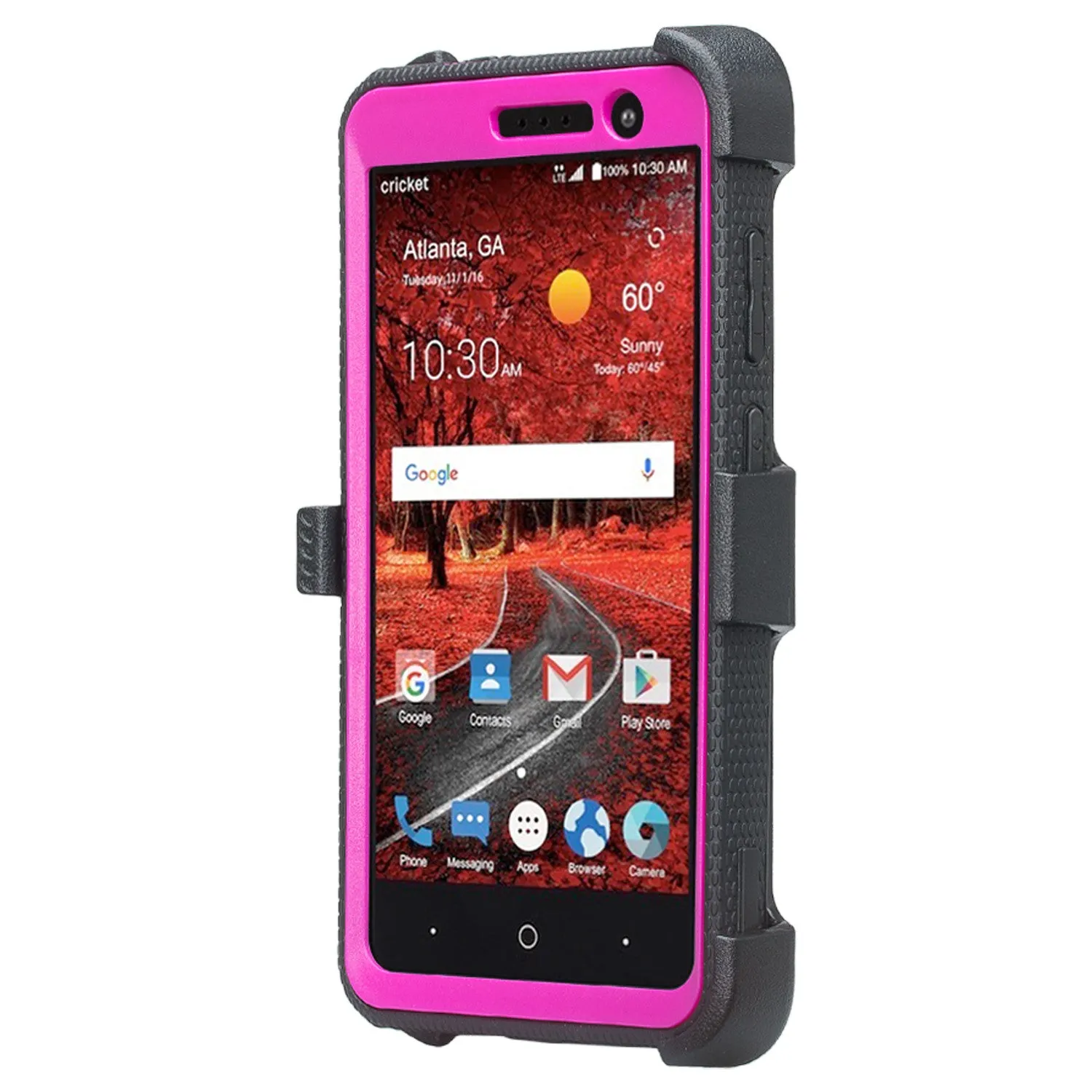 ZTE Blade Spark Z971, ZTE ZMAX One, ZTE Grand X4, X 4 Case, Rugged [Built-in Screen Protector] Heavy Duty Holster Shell Combo Cover - Purple